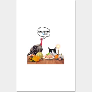Turkey and Cat Thanksgiving (Don't Eat Turkey, Eat Tuna) Posters and Art